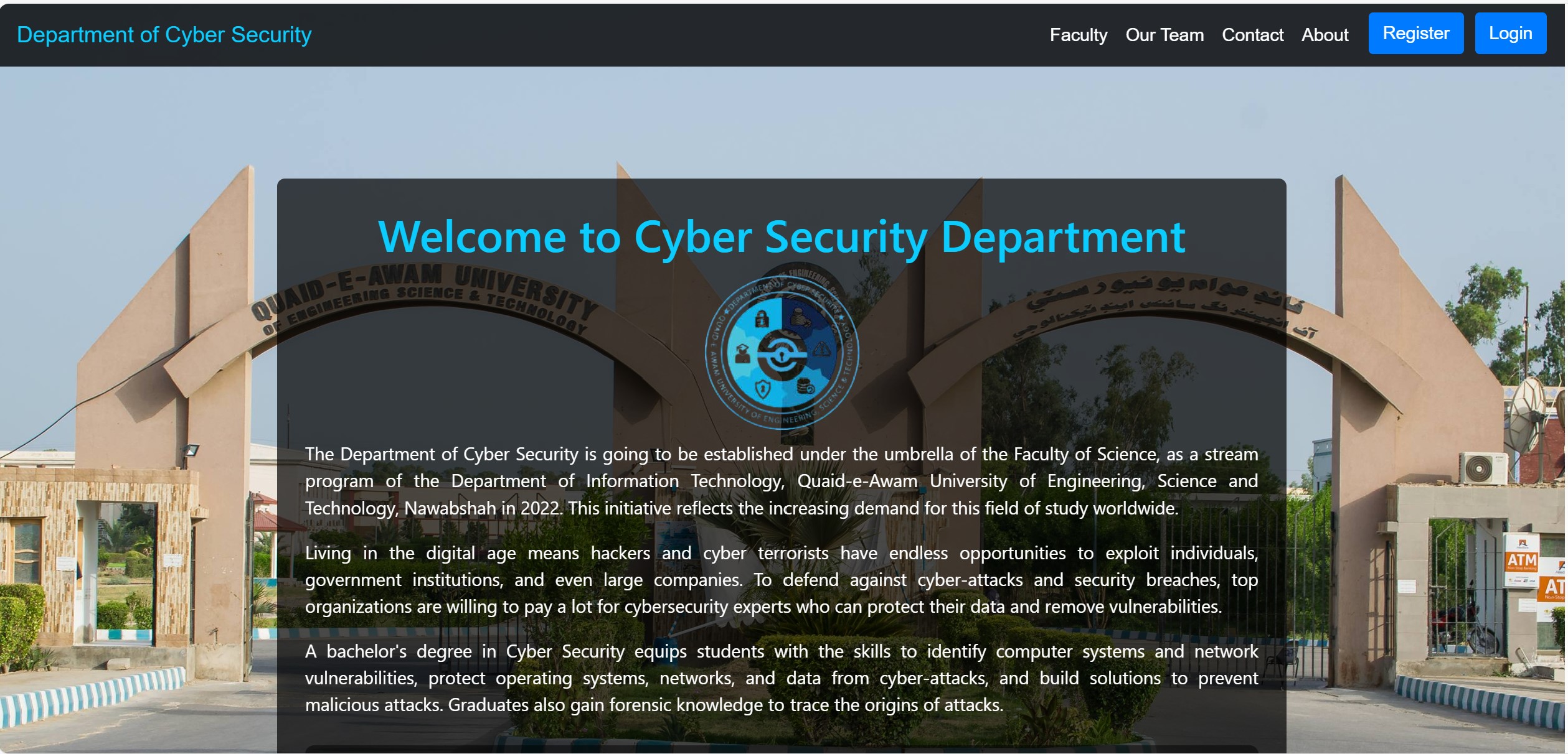 Cybersecurity Department Website